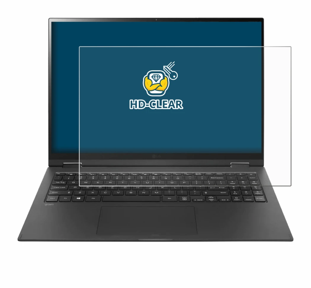 Image de l'appareil LG gram 16'' 2-in-1 Touch avec une grande variété de protections d'écran.