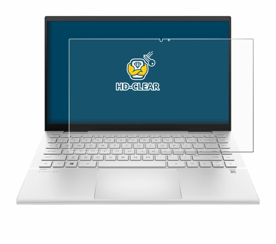 Image de l'appareil HP Pavilion x360 (14-dyX) avec une grande variété de protections d'écran.