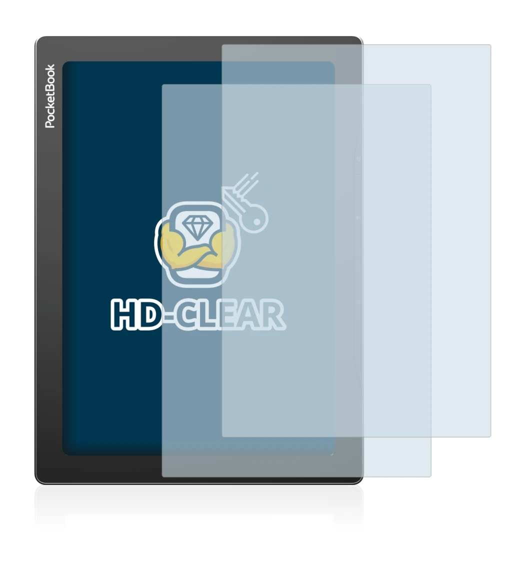 Image de l'appareil PocketBook InkPad Lite avec une grande variété de protections d'écran.