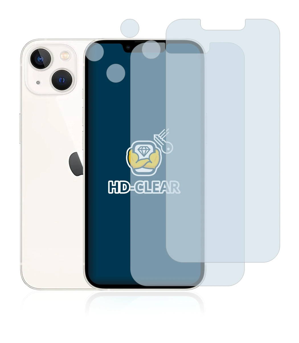 Image de l'appareil Apple iPhone 13 (Avant+Caméra) avec une grande variété de protections d'écran.