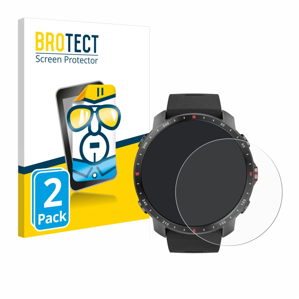 Face avant d’un emballage produit avec le logo de la marque BROTECT. À côté, l’appareil Polar Grit X Pro est représenté avec l