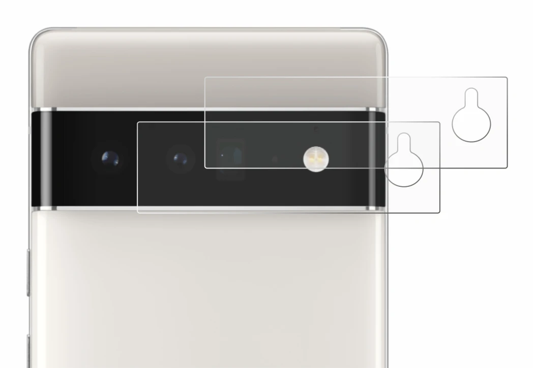 Image de l'appareil Google Pixel 6 Pro (Caméra UNIQUEMENT) avec une grande variété de protections d'écran.