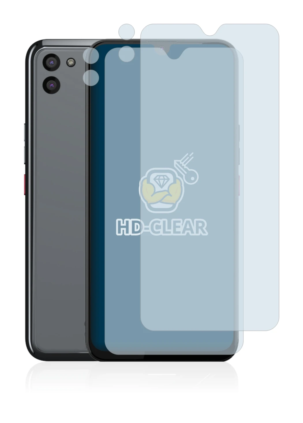 Image de l'appareil Gigaset GS5 (Avant+Caméra) avec une grande variété de protections d'écran.