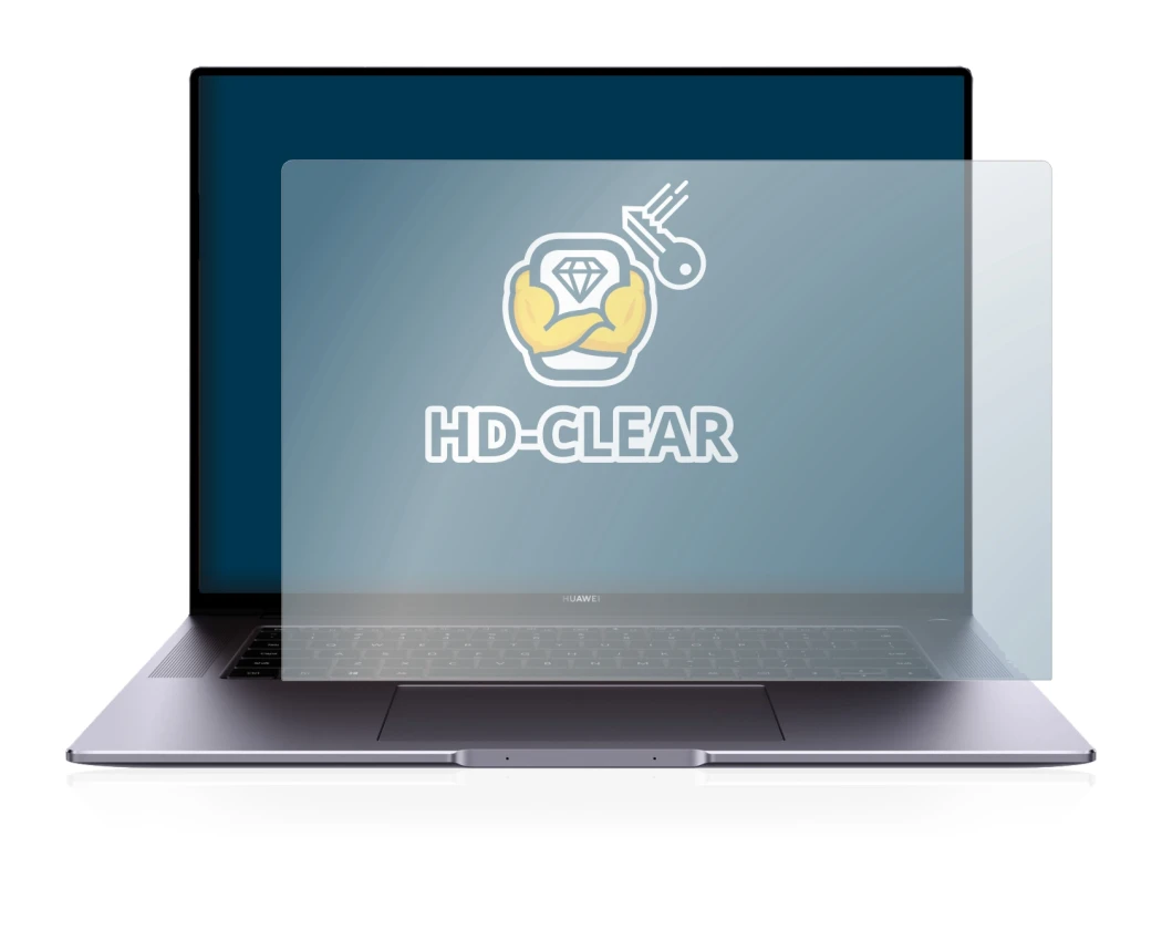 Image de l'appareil Huawei MateBook 16 avec une grande variété de protections d'écran.