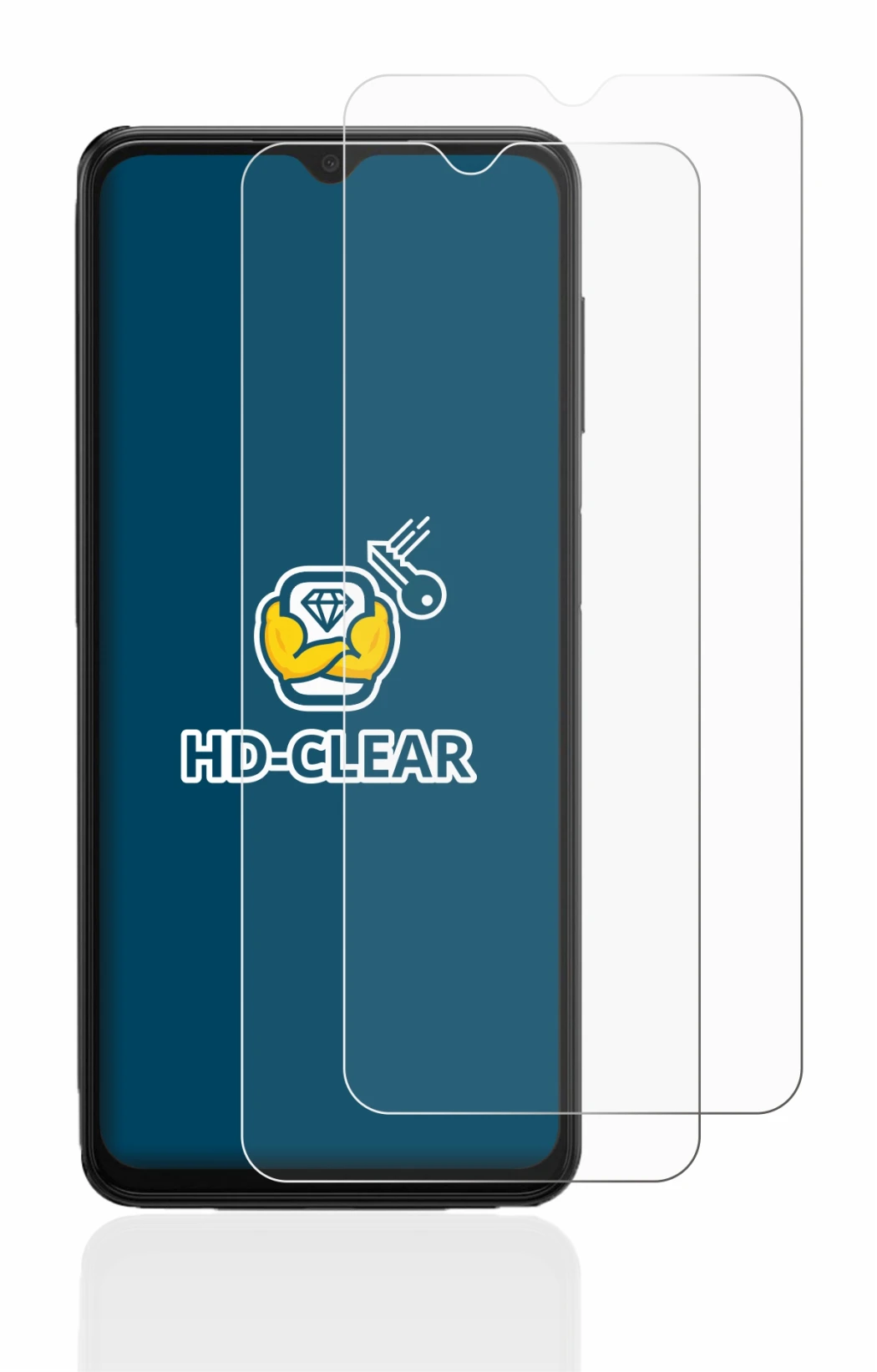 Image de l'appareil Samsung Galaxy A13 5G avec une grande variété de protections d'écran.