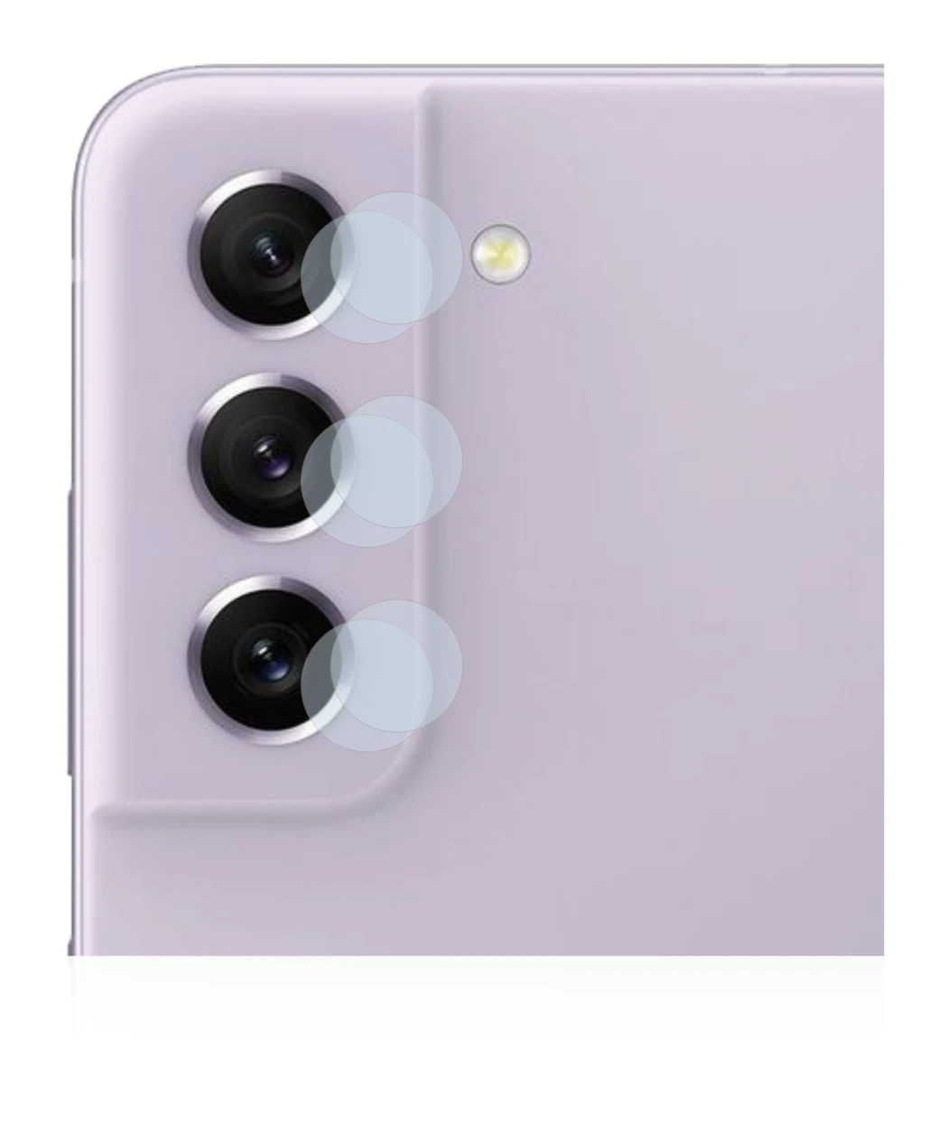 Image de l'appareil Samsung Galaxy S21 FE 5G (Caméra UNIQUEMENT) avec une grande variété de protections d'écran.