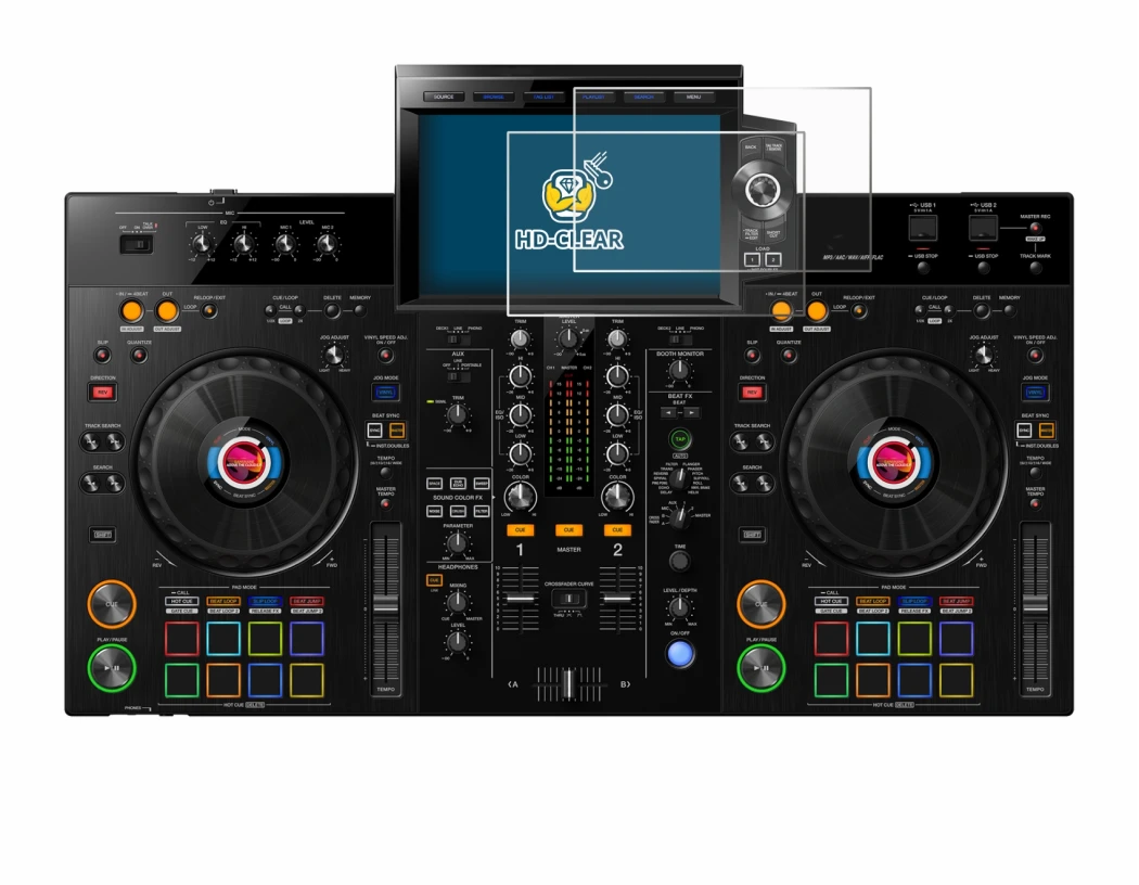 Image de l'appareil Pioneer XDJ-RX3 avec une grande variété de protections d'écran.