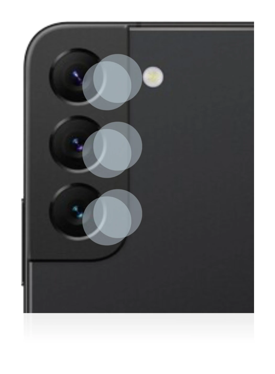 Image de l'appareil Samsung Galaxy S22 5G (Caméra UNIQUEMENT) avec une grande variété de protections d'écran.