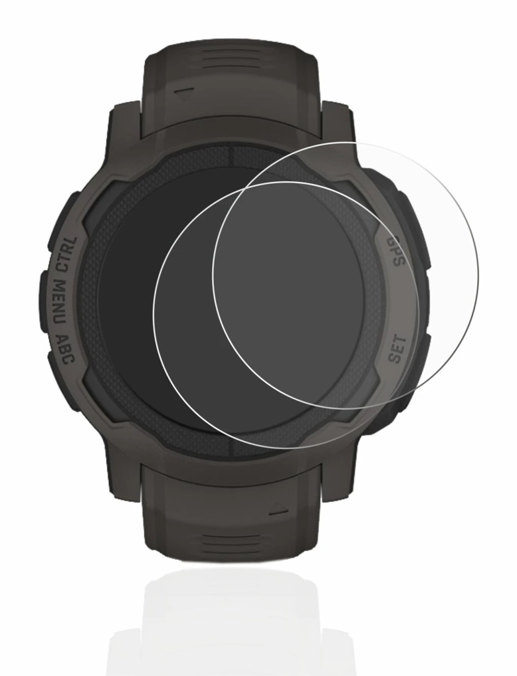 Image de l'appareil Garmin Instinct 2 avec une grande variété de protections d'écran.