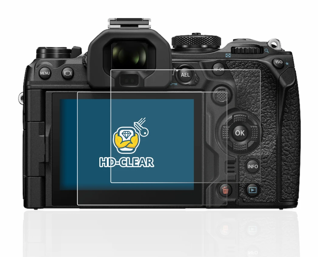 Image de l'appareil Olympus OM-1 2022 avec une grande variété de protections d'écran.