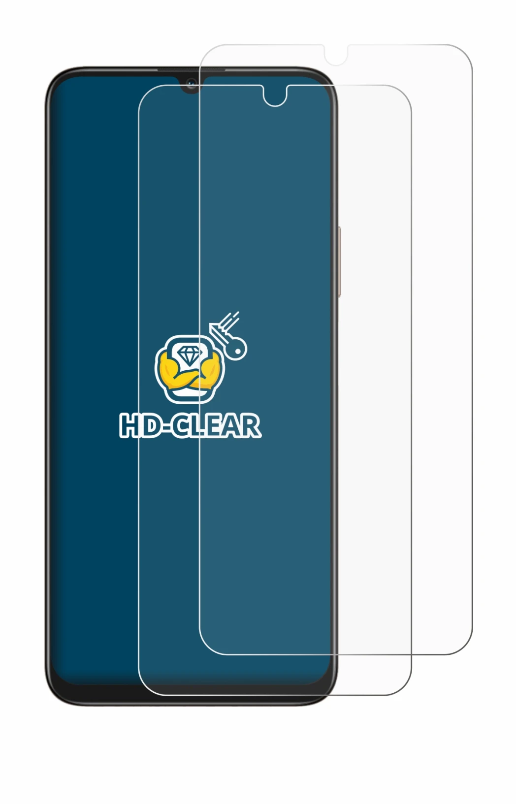 Image de l'appareil Honor X7 avec une grande variété de protections d'écran.