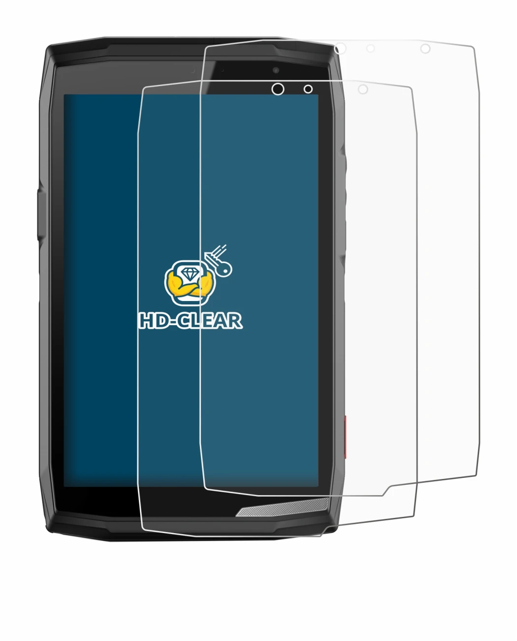 Image de l'appareil Crosscall Core T5 avec une grande variété de protections d'écran.