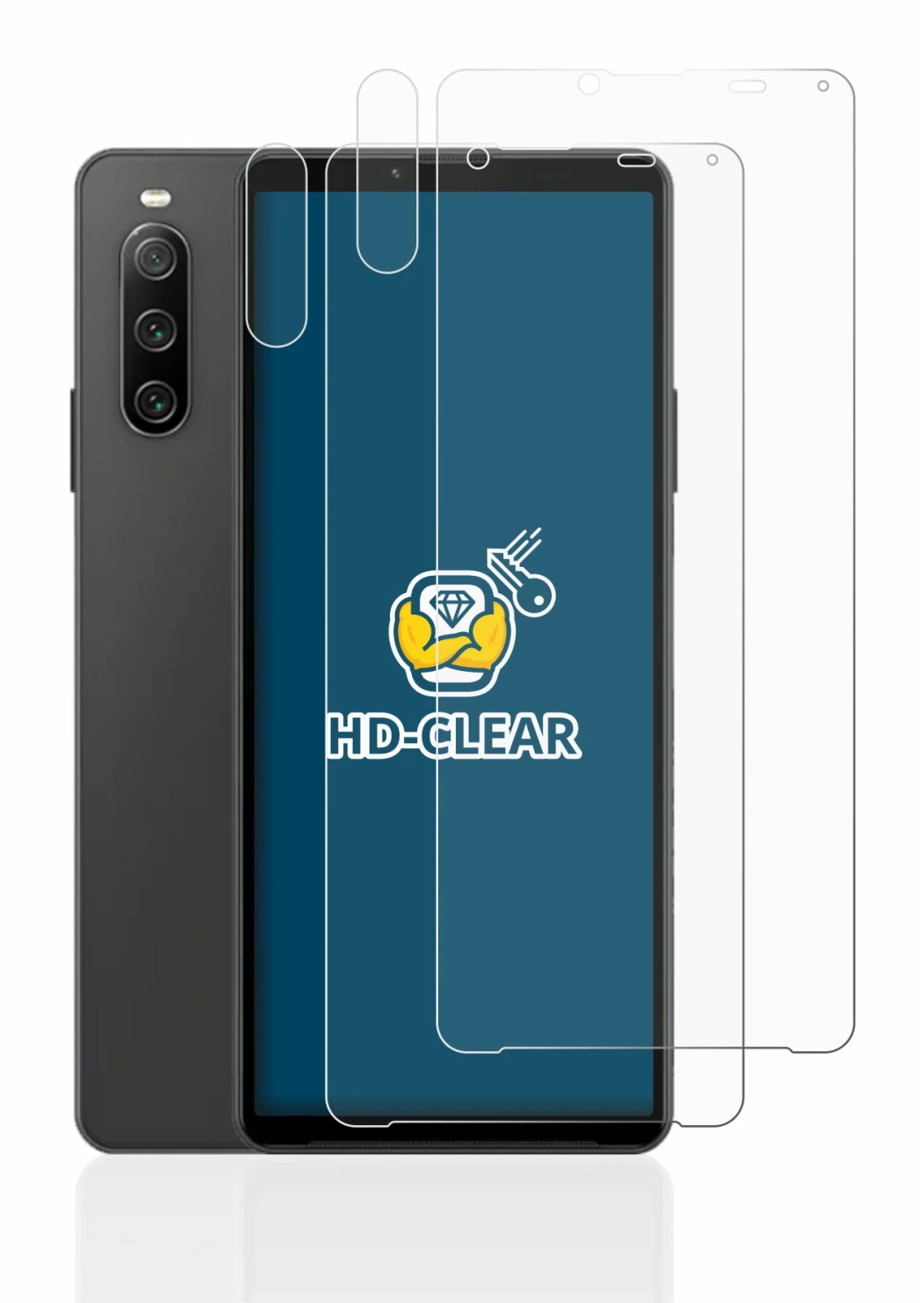 Image de l'appareil Sony Xperia 10 IV (Avant+Caméra) avec une grande variété de protections d'écran.