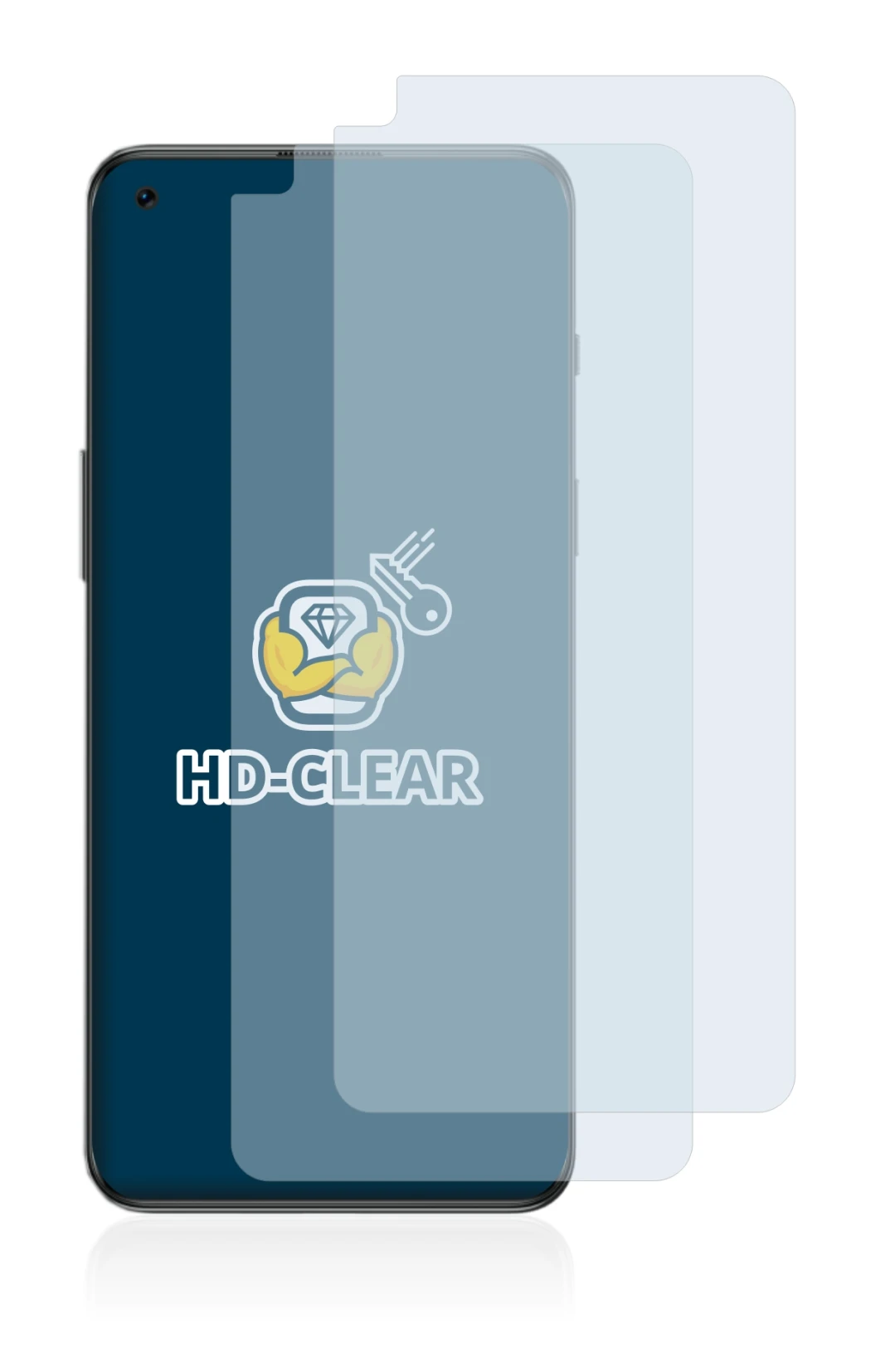 Image de l'appareil OnePlus Nord 2T 5G avec une grande variété de protections d'écran.