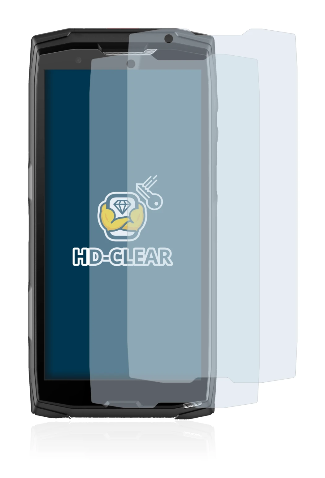 Image de l'appareil Crosscall Core-X5 avec une grande variété de protections d'écran.