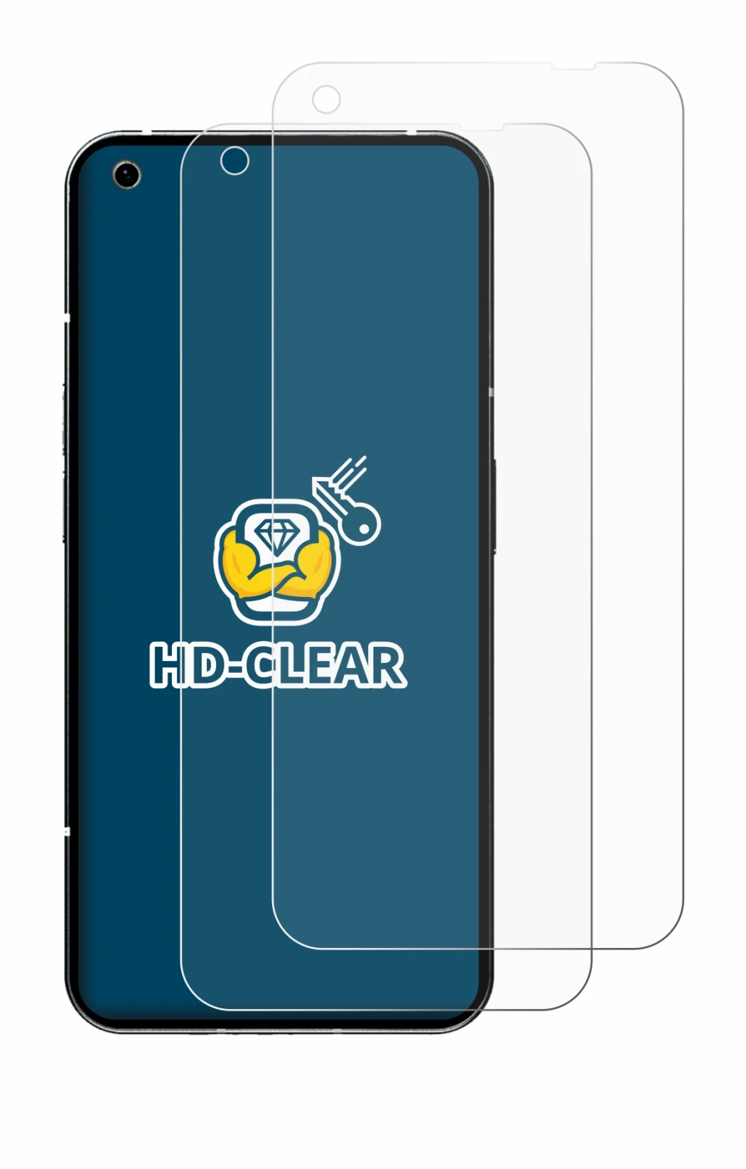 Image de l'appareil Nothing Phone (1) avec une grande variété de protections d'écran.