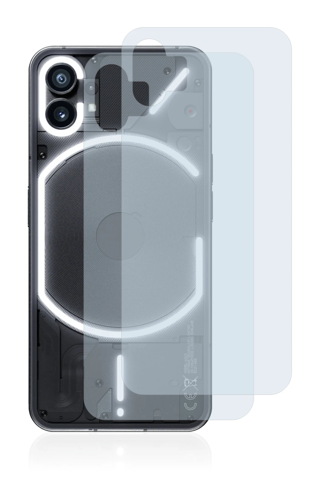 Image de l'appareil Nothing Phone (1) (Arrière) avec une grande variété de protections d'écran.