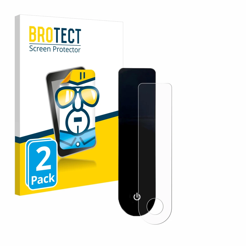 Face avant d’un emballage produit avec le logo de la marque BROTECT. À côté, l’appareil Xiaomi Mi 3 E-Scooter est représenté a