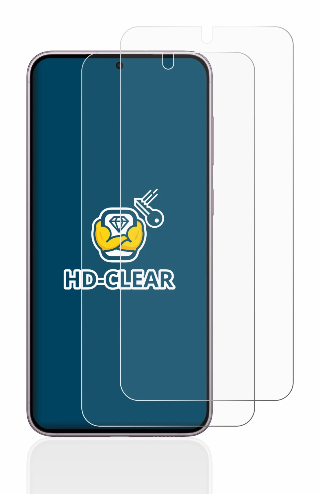 Image de l'appareil Samsung Galaxy S23 avec une grande variété de protections d'écran.