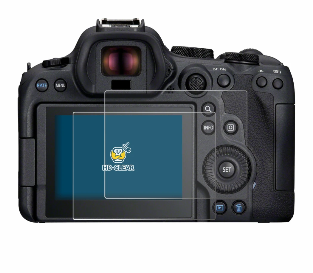 Image de l'appareil Canon EOS R6 Mark II avec une grande variété de protections d'écran.