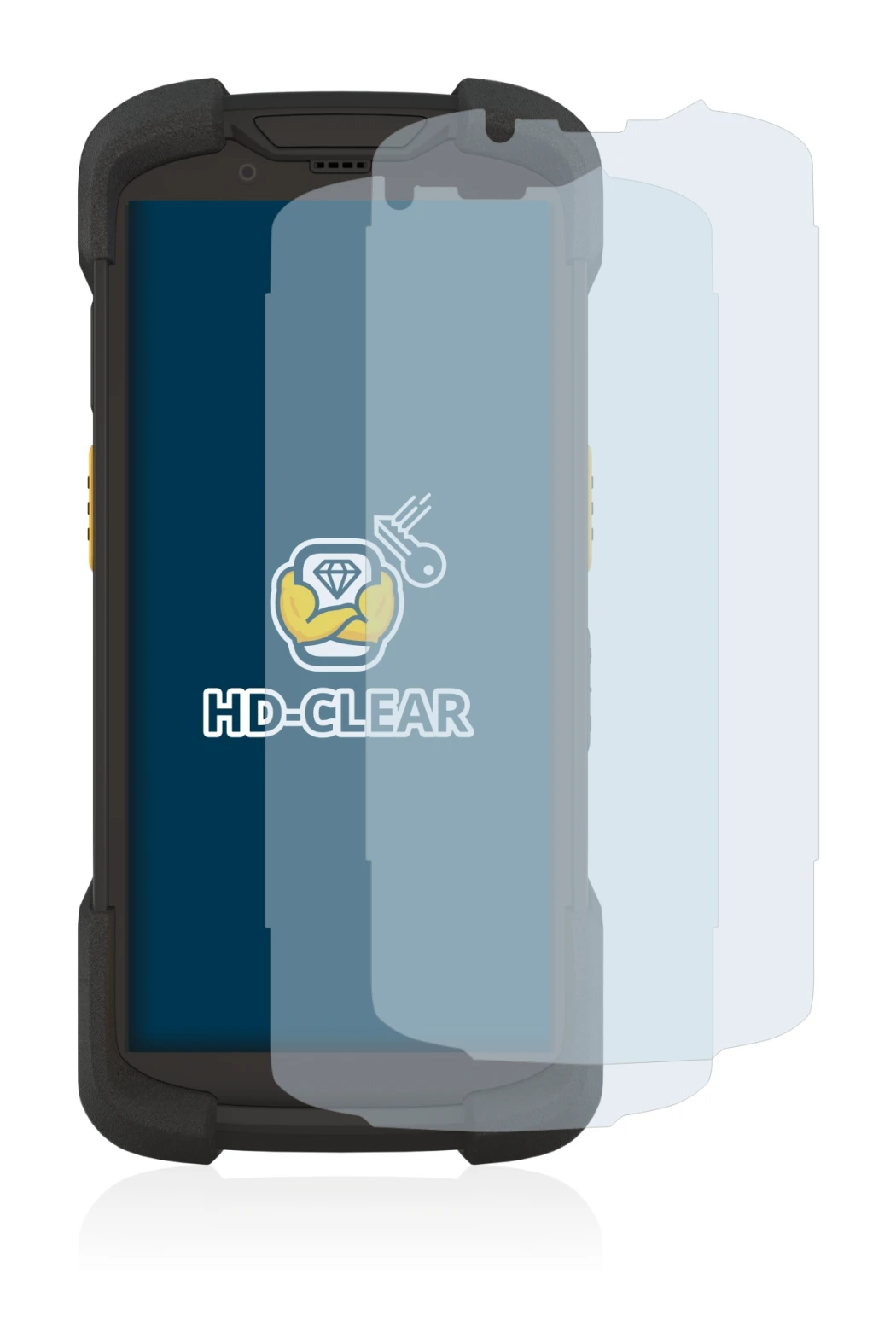 Image de l'appareil Zebra TC73 avec une grande variété de protections d'écran.