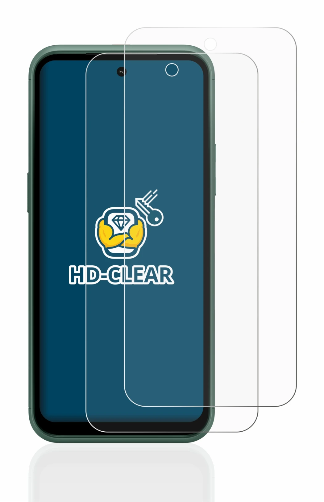 Image de l'appareil Nokia XR21 avec une grande variété de protections d'écran.