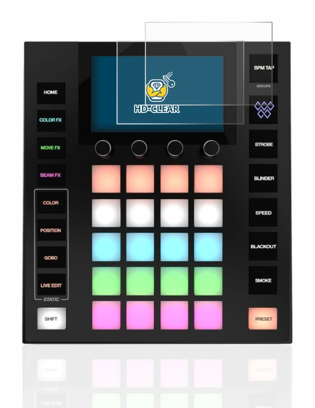 Image de l'appareil Wolfmix W1 avec une grande variété de protections d'écran.