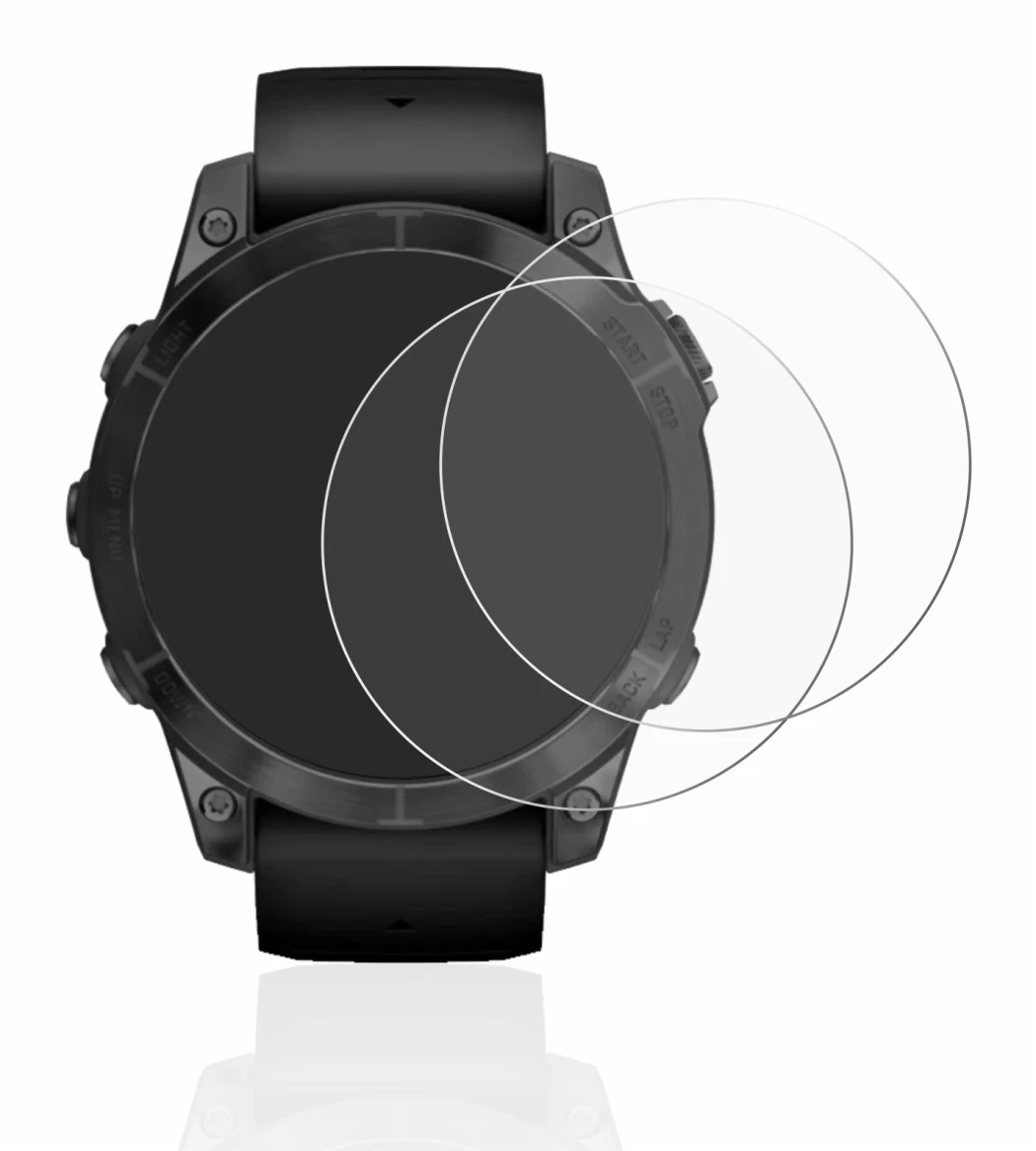 Image de l'appareil Garmin Epix Pro (Gen 2) (47 mm) avec une grande variété de protections d'écran.