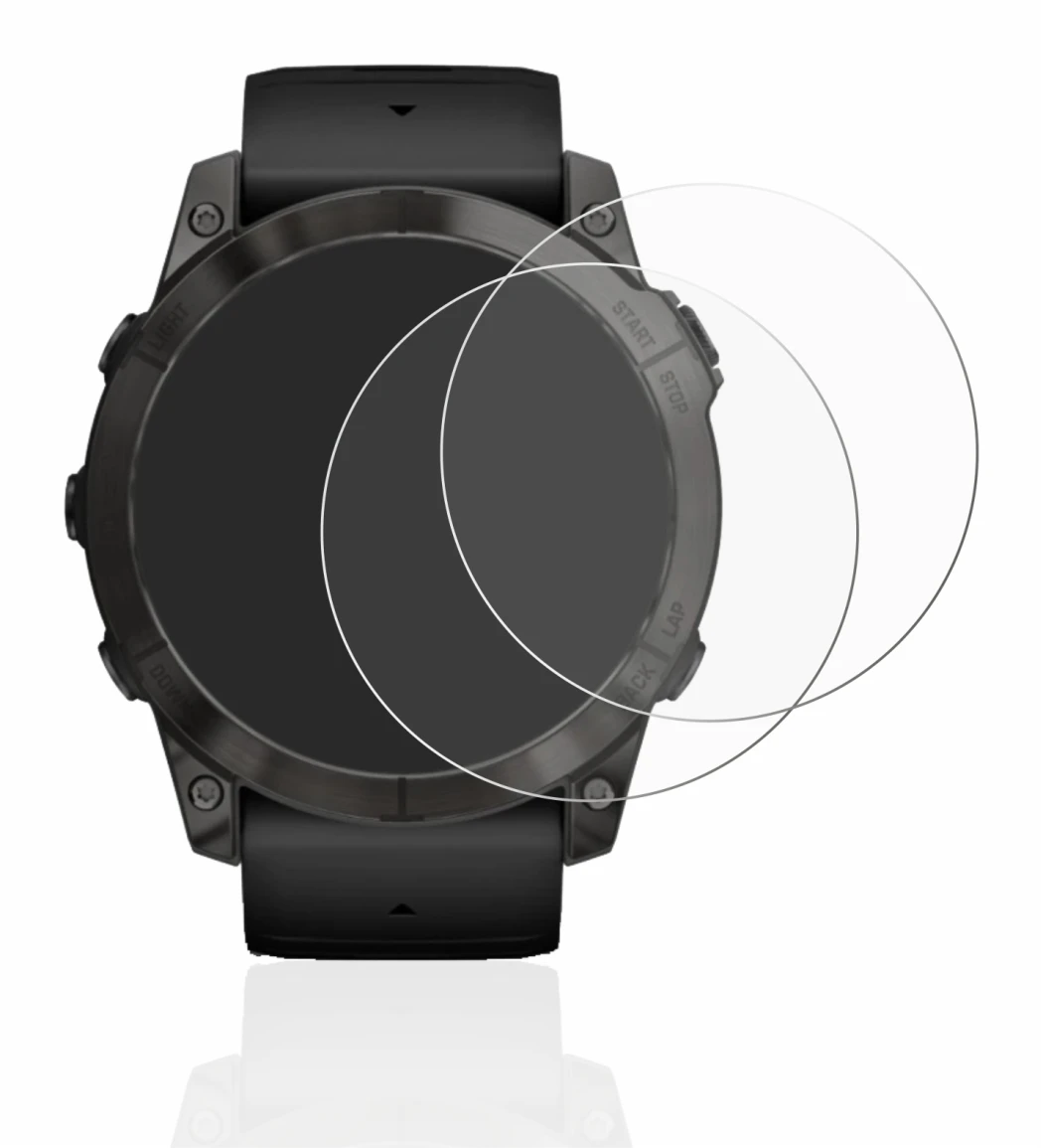 Image de l'appareil Garmin Epix Pro (Gen 2) (51 mm) avec une grande variété de protections d'écran.
