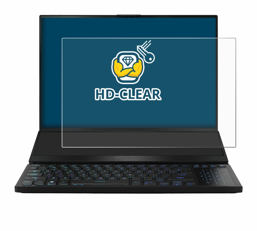 Image de l'appareil ASUS ROG Zephyrus Duo 16 2023 avec une grande variété de protections d'écran.