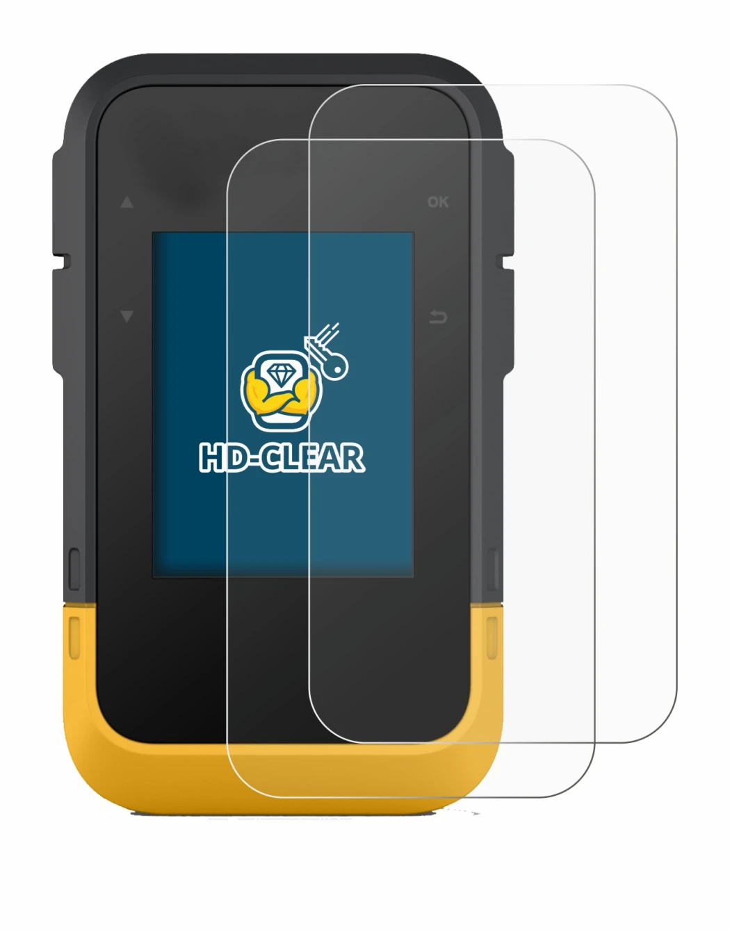 Image de l'appareil Garmin eTrex SE avec une grande variété de protections d'écran.