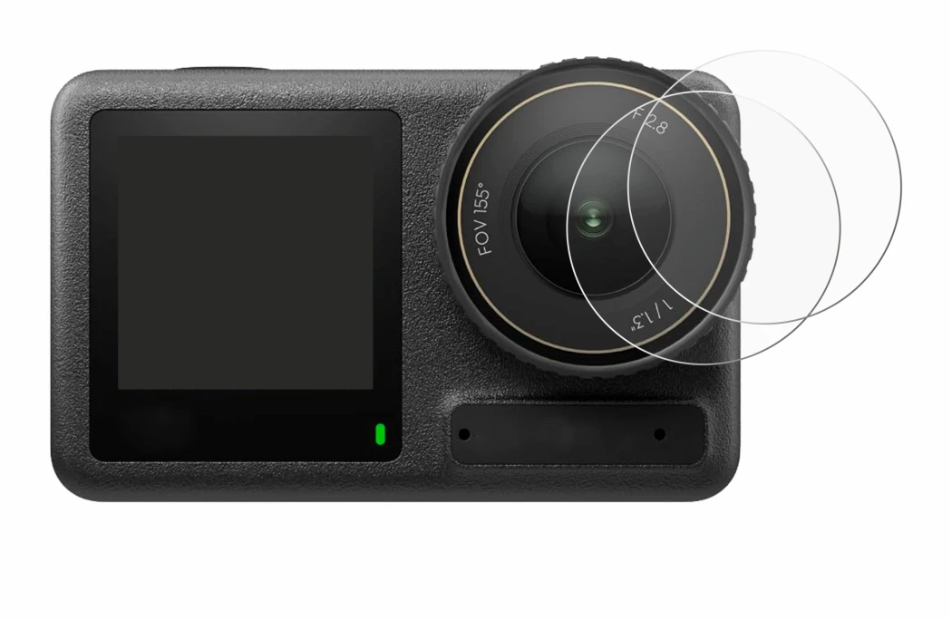 Image de l'appareil DJI Osmo Action 4 (Lentille) avec une grande variété de protections d'écran.