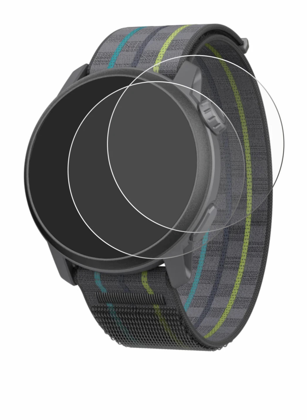 Image de l'appareil Coros Pace 3 avec une grande variété de protections d'écran.