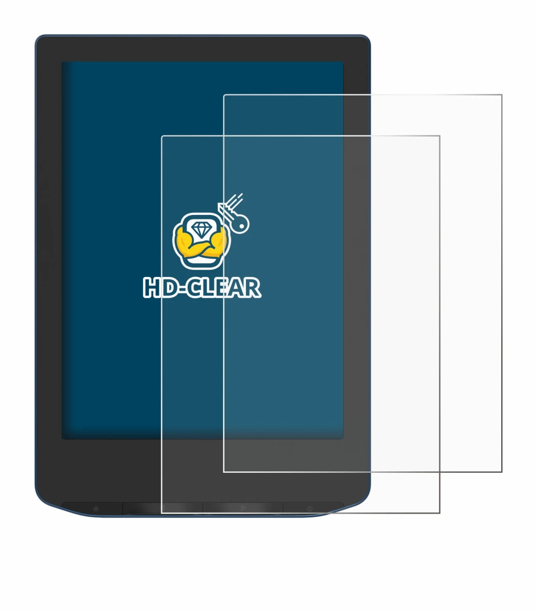 Image de l'appareil PocketBook Verse Pro avec une grande variété de protections d'écran.