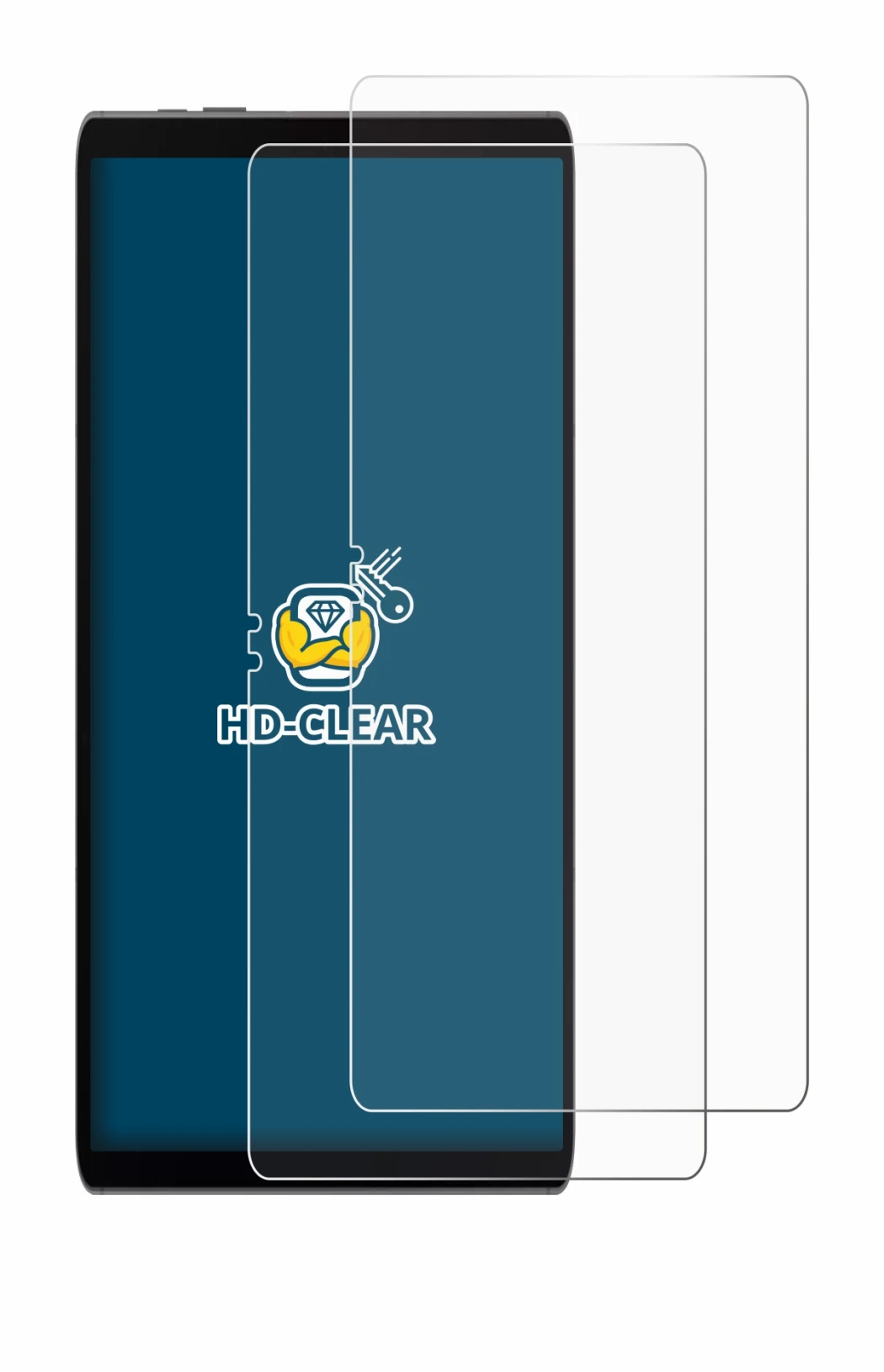 Image de l'appareil Samsung Galaxy Tab S9 FE avec une grande variété de protections d'écran.