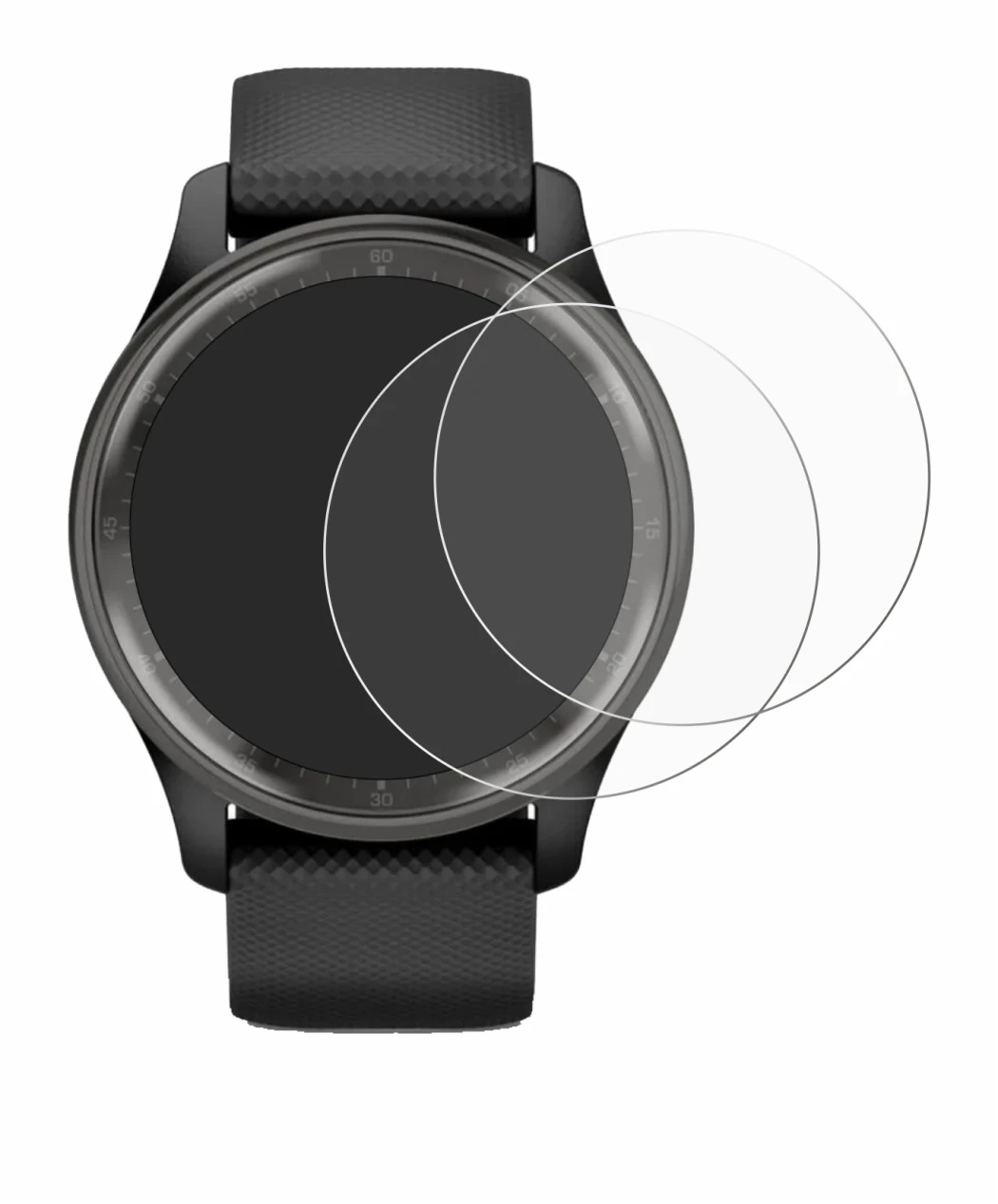 Image de l'appareil Garmin Vivomove Trend avec une grande variété de protections d'écran.