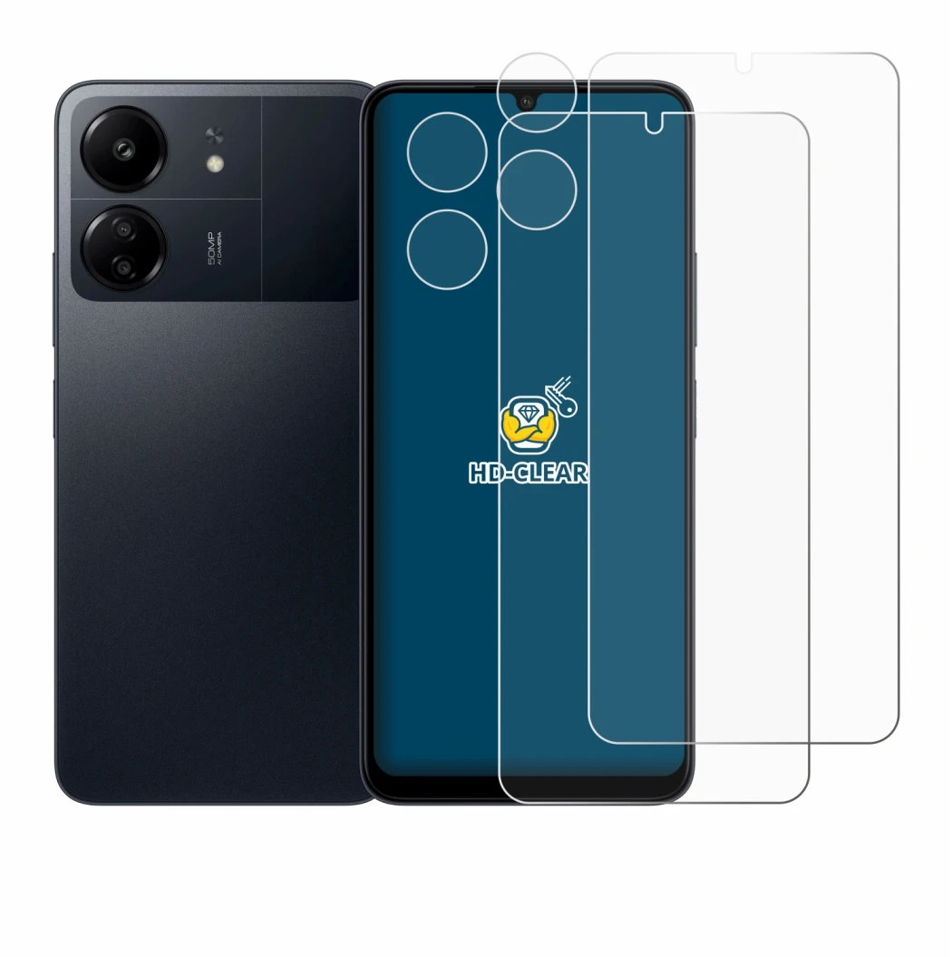 Image de l'appareil Xiaomi Poco C65 (Avant+Caméra) avec une grande variété de protections d'écran.