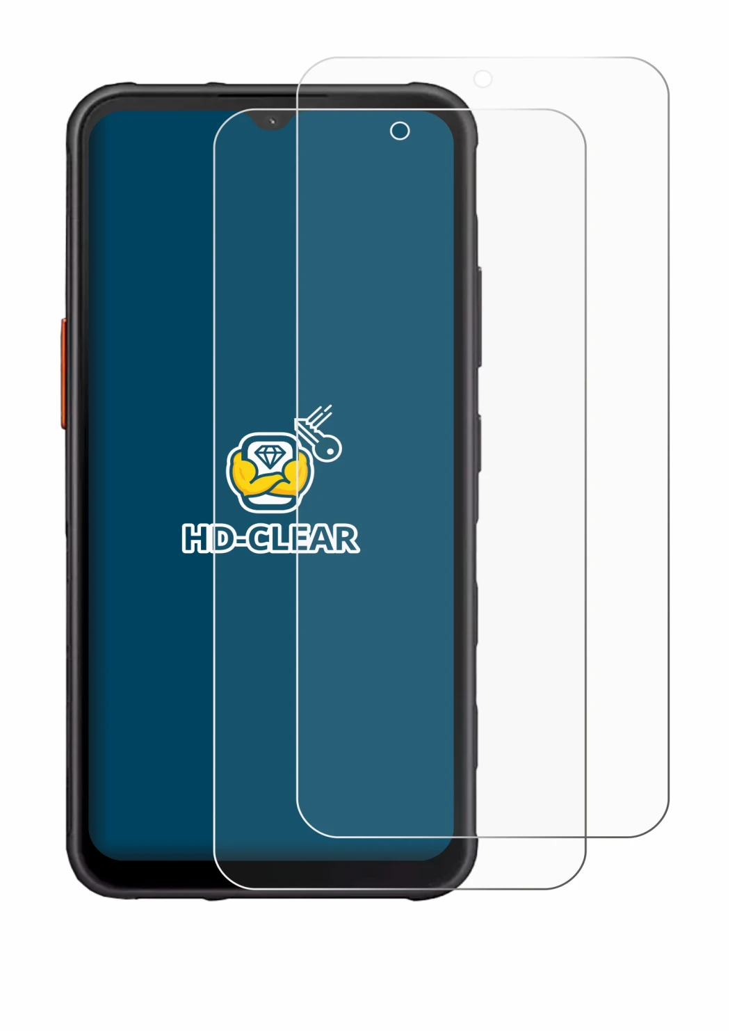 Image de l'appareil Samsung Galaxy XCover 7 avec une grande variété de protections d'écran.