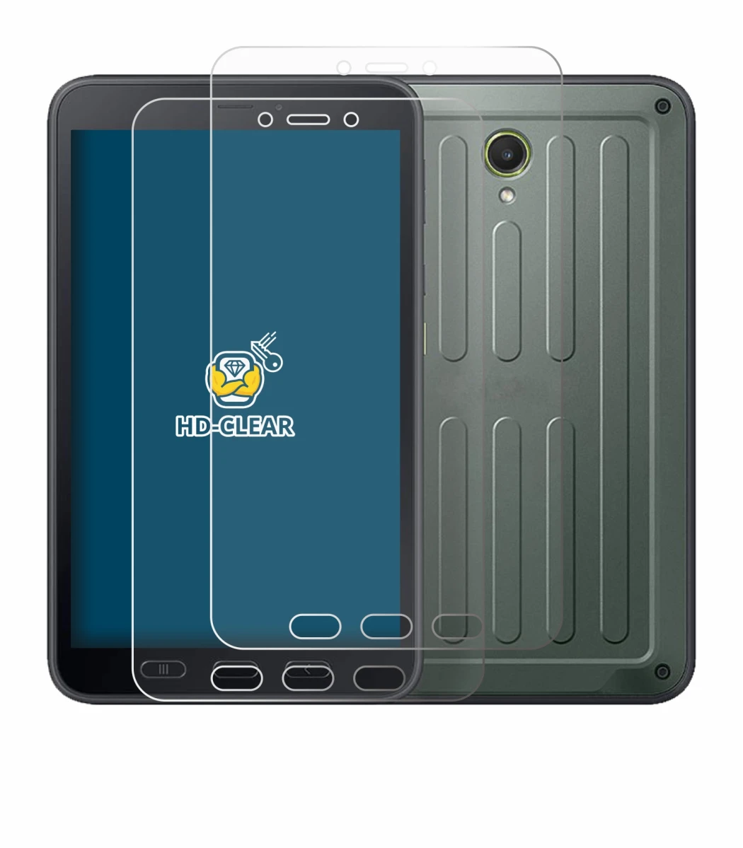 Image de l'appareil Samsung Galaxy Tab Active 5 (portrait) avec une grande variété de protections d'écran.