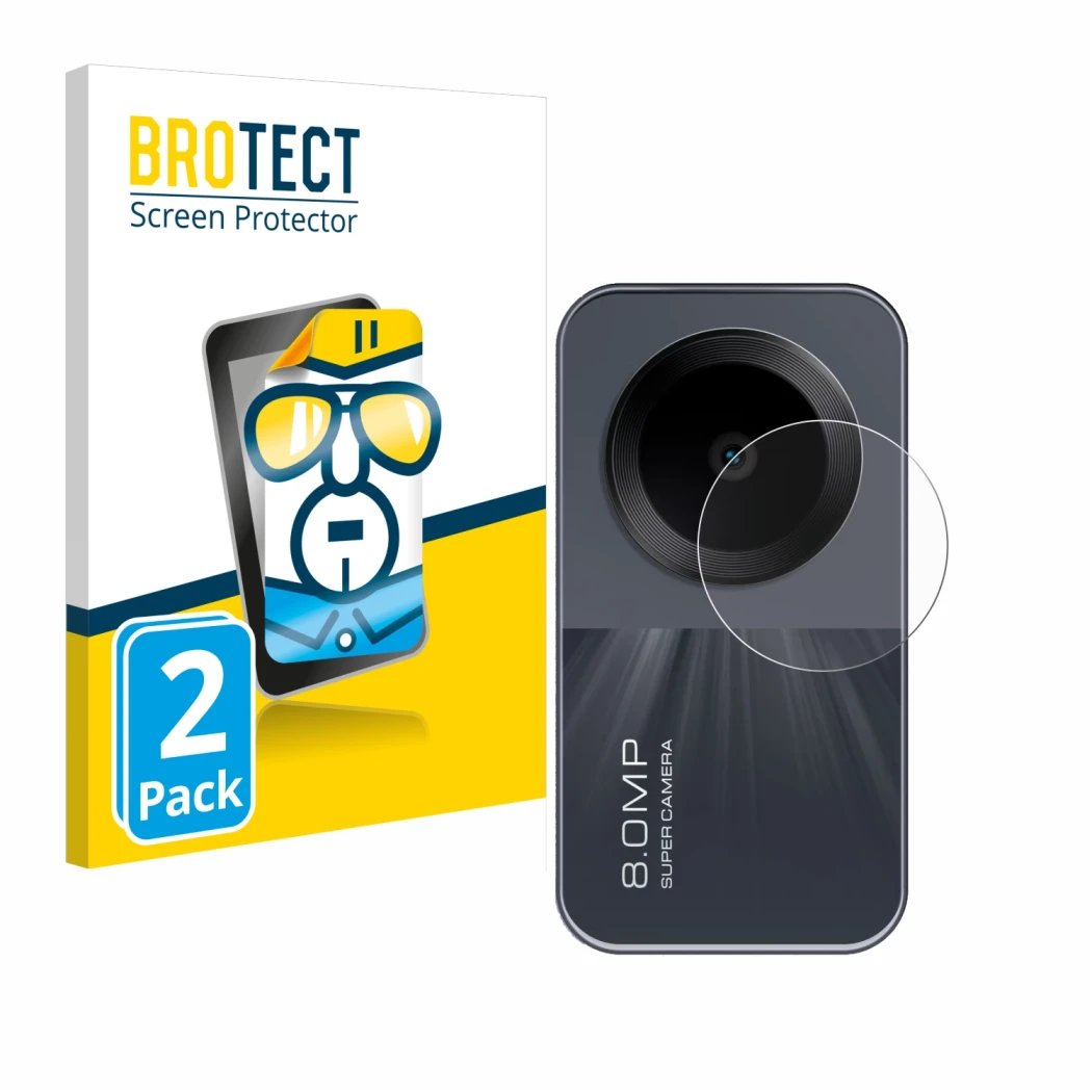 Face avant d’un emballage produit avec le logo de la marque BROTECT. À côté, l’appareil Xiaomi Redmi Pad SE (Caméra UNIQUEMENT