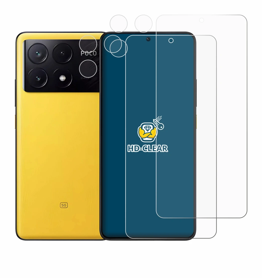 Image de l'appareil Xiaomi Poco X6 Pro (Avant+Caméra) avec une grande variété de protections d'écran.