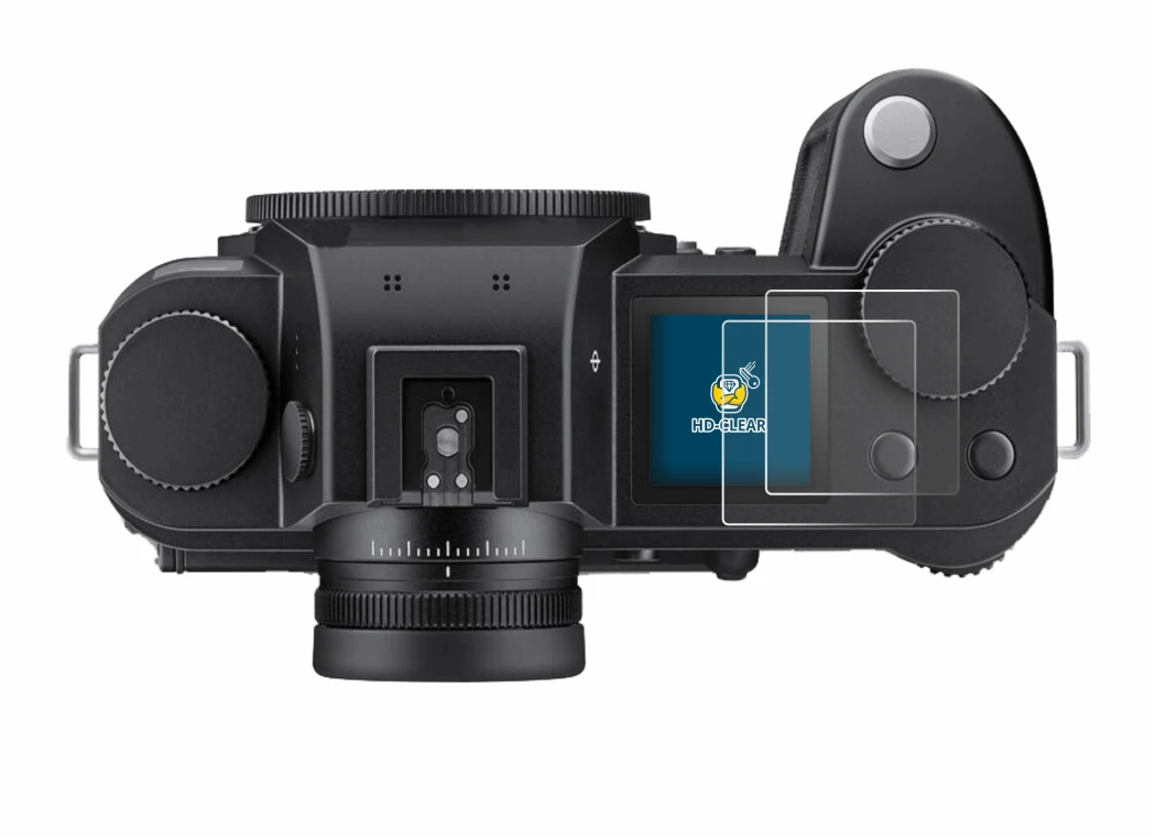Image de l'appareil Leica SL3 (affichage des épaules) avec une grande variété de protections d'écran.