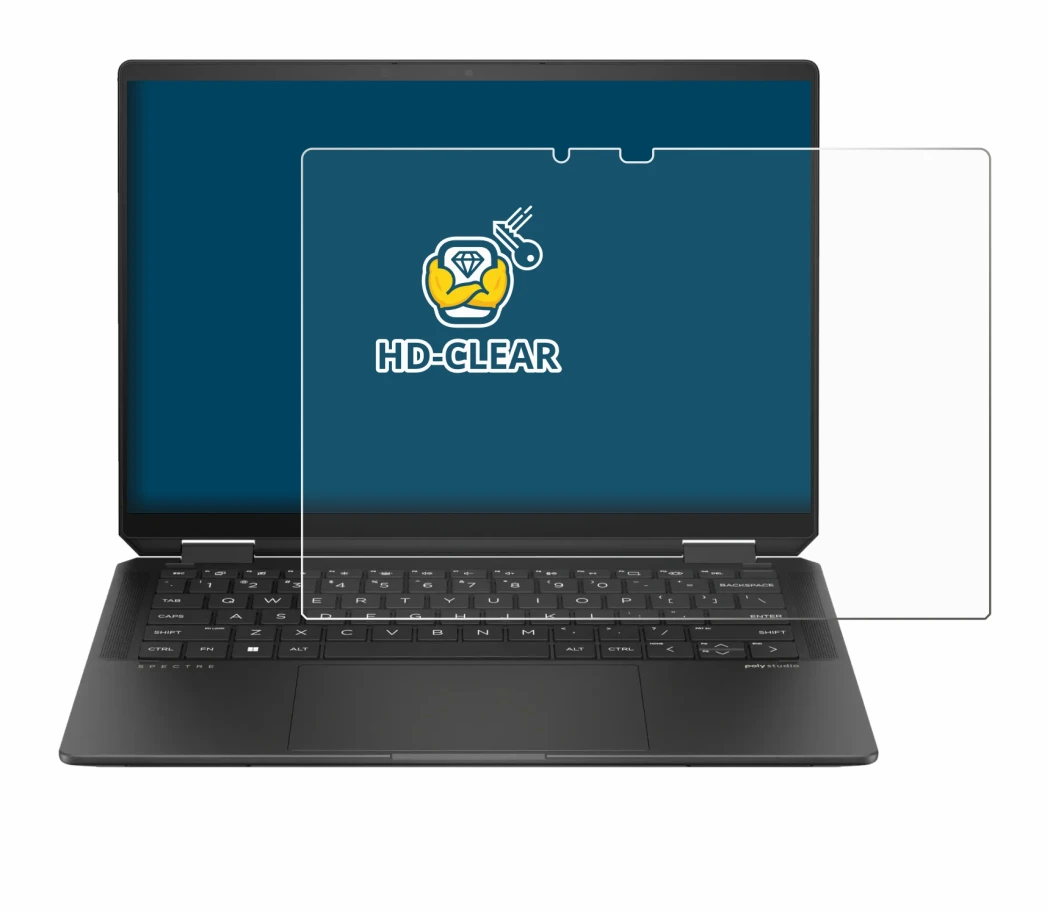 Image de l'appareil HP Spectre x360 (14-e) 2024 avec une grande variété de protections d'écran.