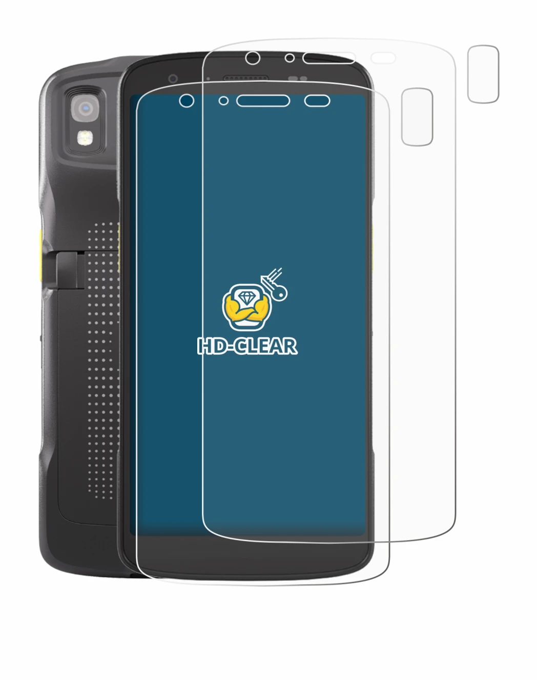 Image de l'appareil Zebra TC22 (Avant+Caméra) avec une grande variété de protections d'écran.