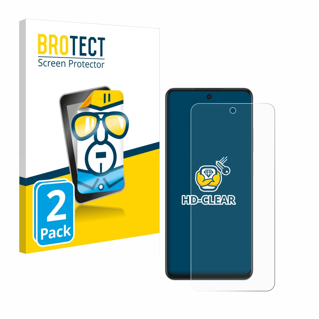 Face avant d’un emballage produit avec le logo de la marque BROTECT. À côté, l’appareil Oppo A60 est représenté avec la protec