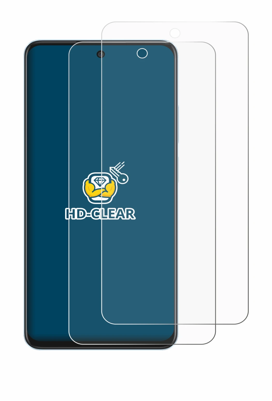Image de l'appareil Oppo A60 avec une grande variété de protections d'écran.