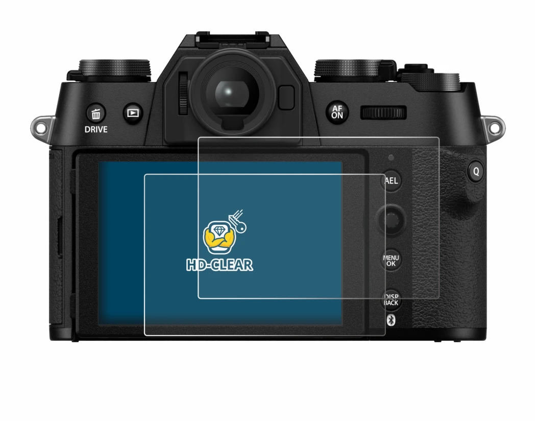 Image de l'appareil Fujifilm X-T50 avec une grande variété de protections d'écran.