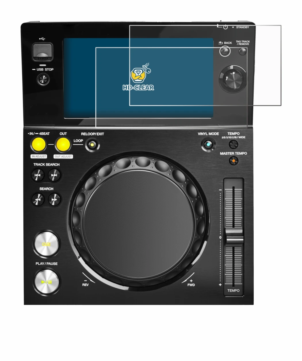 Image de l'appareil Pioneer XDJ -700 avec une grande variété de protections d'écran.