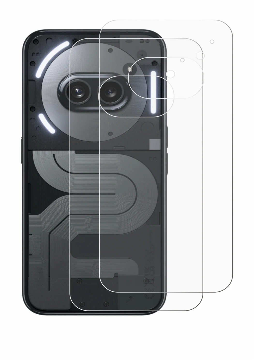 Image de l'appareil Nothing Phone (2a) Plus (Arrière) avec une grande variété de protections d'écran.
