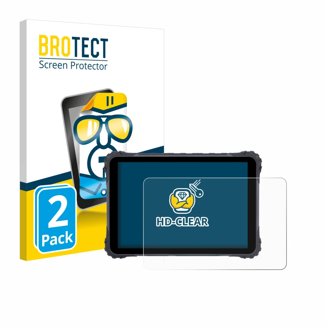 Face avant d’un emballage produit avec le logo de la marque BROTECT. À côté, l’appareil Topicon MDT865 est représenté avec la